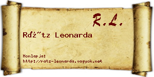 Rátz Leonarda névjegykártya